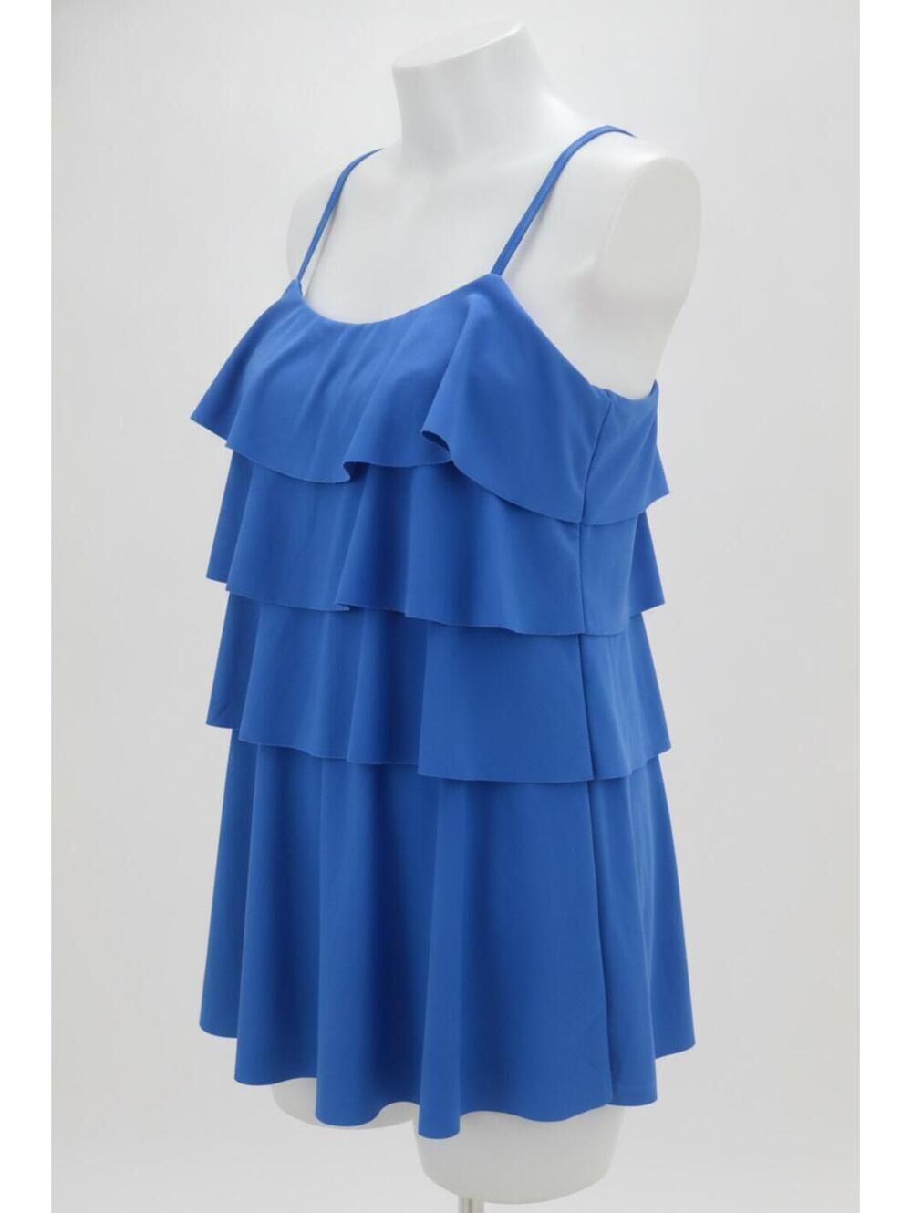 Blue Layered Ruffle One Piece Swimsuit Size 12